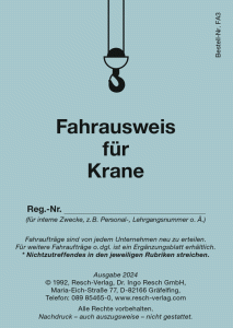Fahrausweis Krane