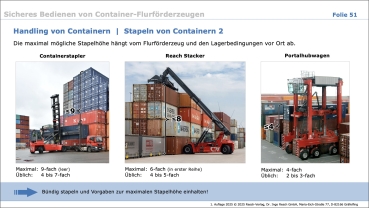 Container-Flurförderzeuge (Containerstapler, Reach Stacker und Portalhubwagen)