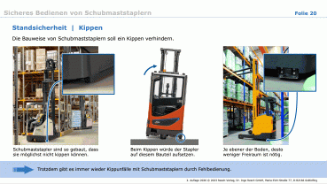 Sicheres Bedienen von Schubmaststaplern