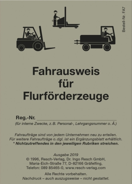 Fahrausweis für Flurförderzeuge