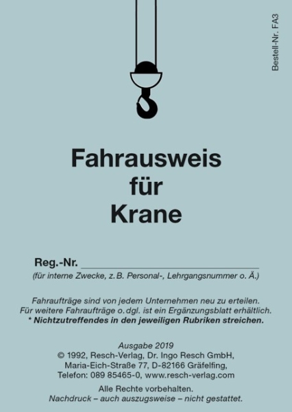 Fahrausweis Krane
