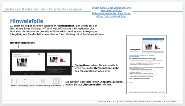 Komplettes Schulungssystem für Flurförderzeug-Ausbilder